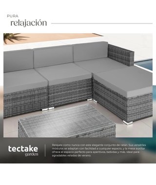 Conjunto de jardín ratán con cojines