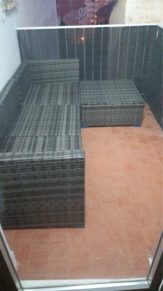 Conjunto de jardín ratán con cojines