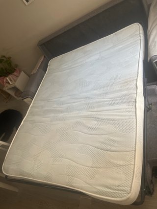 Sofá cama dos plaza tela gris Precio negociable