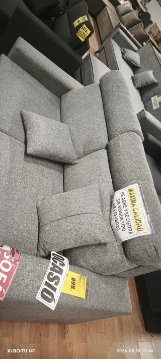 Sofá cama dos plaza tela gris Precio negociable
