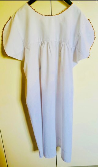 Vestido blanco bordado algodón