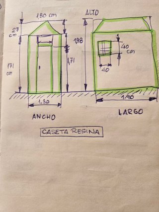 Caseta de resina exterior marrón y gris