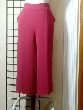 Pantalón Palazzo Mujer Goma Trasera Rojo