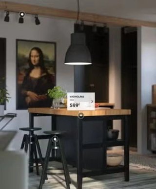 Isla de cocina madera y metal