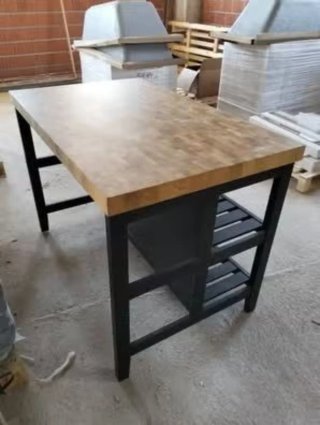 Isla de cocina madera y metal