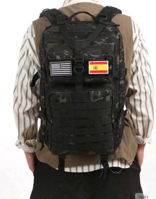 Mochila Táctica 50L Negra Camuflaje