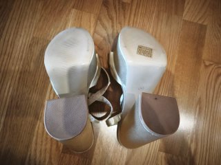 Tacones plataforma beige talla 36
