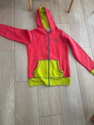 Sudadera con capucha y cremallera,talla L de niños