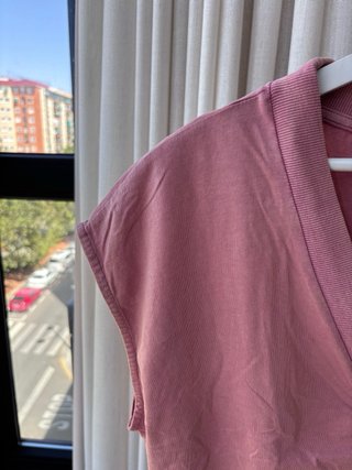 Camiseta Zara botones algodón rosa Talla M