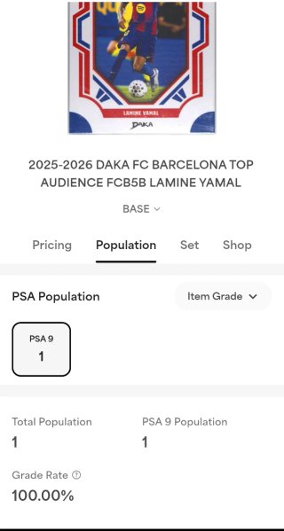 PSA 9 Panini 2025-26 FCB Lamine Yamal