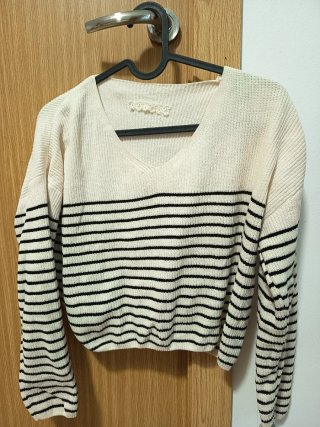 Sudadera rayas blanco y negro