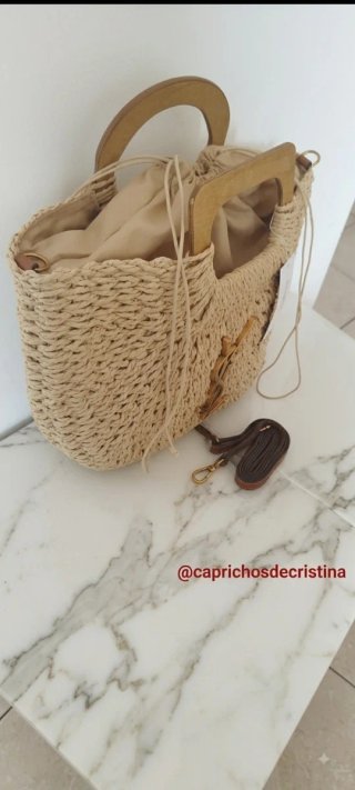Bolso Beige/Oro 40x29 cm.SOLO ENVI.