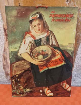 Cartello Pubblicitario Vintage Amaro Ramazzotti