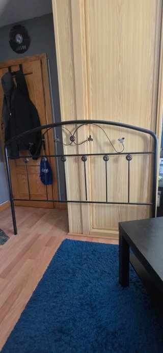 Cabecero de Cama de Metal Negro