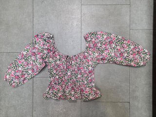 Blusa Mango Escote Barco Talla M Floral
