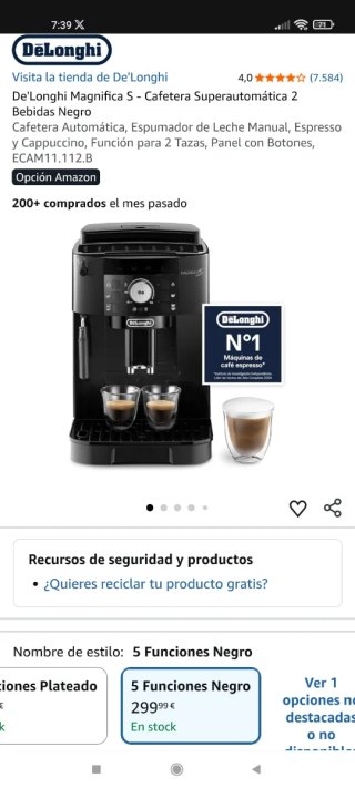 Cafetera DeLonghi Magnifica S
