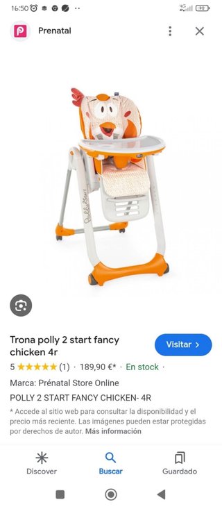 Trona infantil naranja y gris
