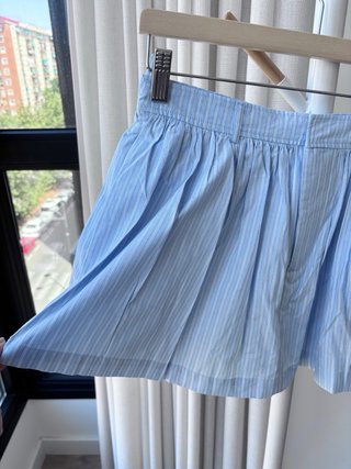 Falda pantalón Zara XS algodón rayas azules