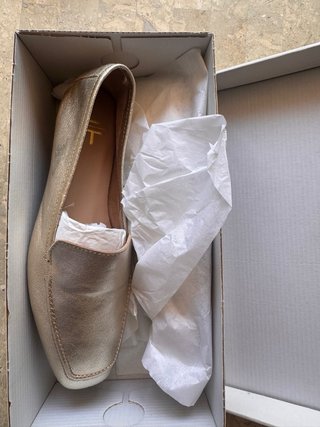 Mocasines de piel dorados Tal