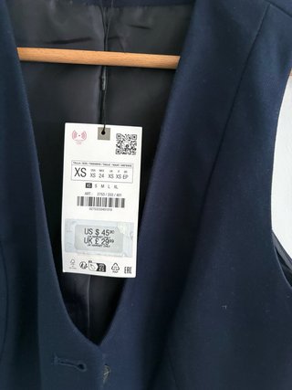 Chaleco Zara Azul Talla XS