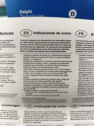 Bomba de combustible eléctrica Delphi FE0784-12B1