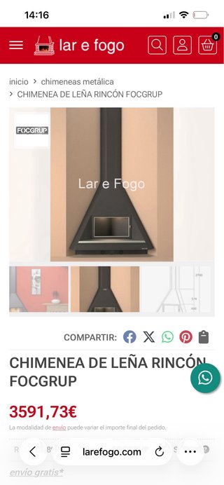 Chimenea Metálica Esquina Focgrup