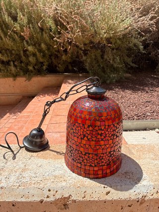 Lámpara colgante cristal mosaico naranja
