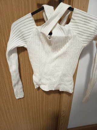 Jersey blanco cruzado talla única