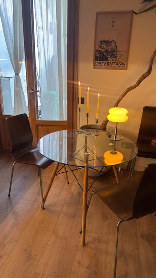 Mesa redonda cristal diseño