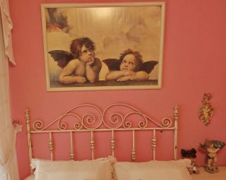 Testata in ferro battuto beige