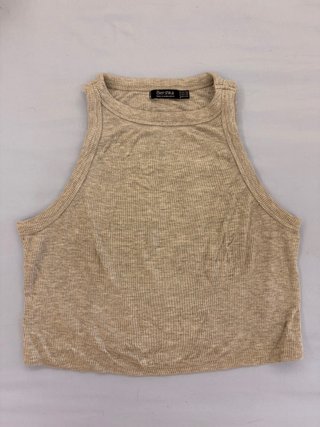 Top Bershka gris tirantes S/36