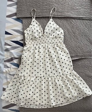 Vestido blanco corto estampado