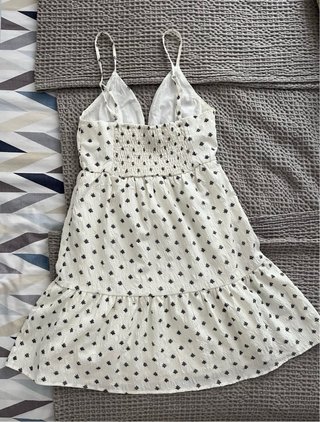 Vestido blanco corto estampado