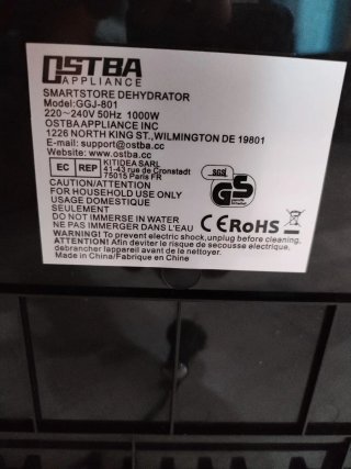 Deshidratadora OSTBA Acero Inoxidable