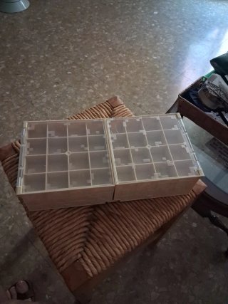 Caja organizadora beige con asa