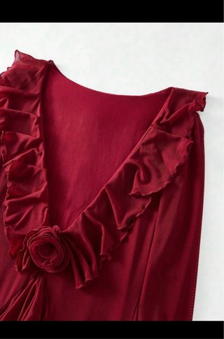 Vestido maxi largo con rosa