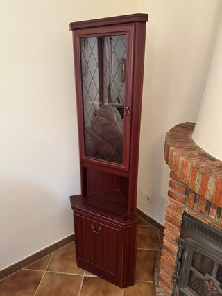 Mueble Vitrina Esquinera Madera