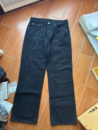 Pantaloni baggy Revenge Y2K neri con scritta
