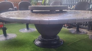 Barbacoa chimenea mesa exterior