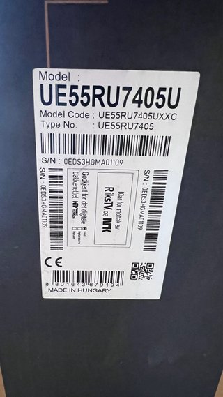 Samsung TV 55 4K UHD Serie 7 RU7400