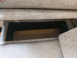 Sofá chaislongue modular gris de tela