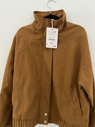 Chaqueta bomber ante marrón