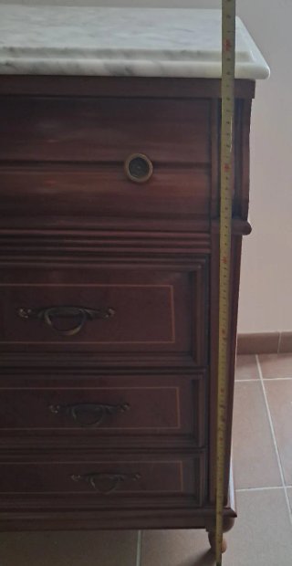 Cómoda Vintage Mármol y Madera Maciza