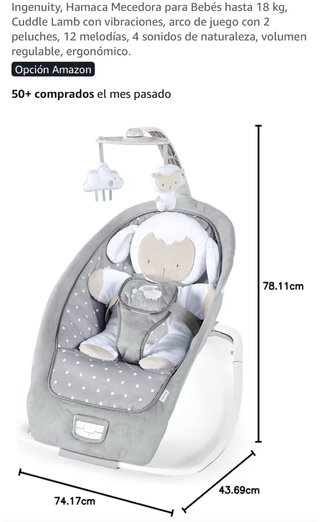 Hamaca Ingenuity Cuddle Lamb