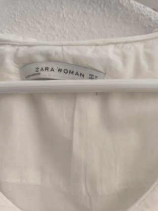Vestido Zara Blanco Lino T M