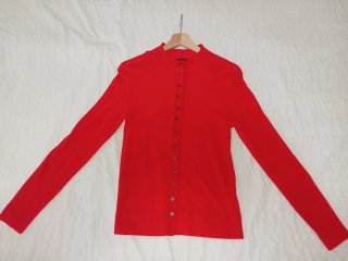 Chaqueta Zara Punto Extrafino Roja Talla XS