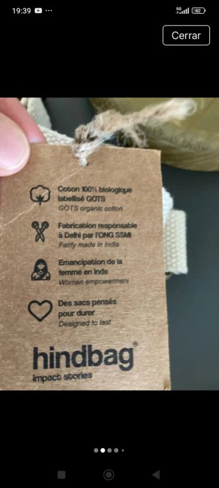 Riñonera Hindbag burdeos nueva algodón orgánico