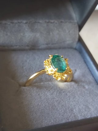 Anillo Esmeralda Natural con GRC