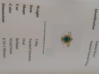 Anillo Esmeralda Natural con GRC