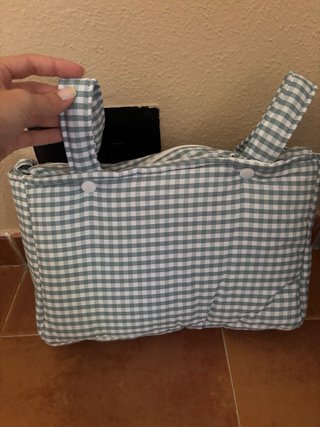 Conjunto MIBLA:bolso y saco capazo en vichy verde